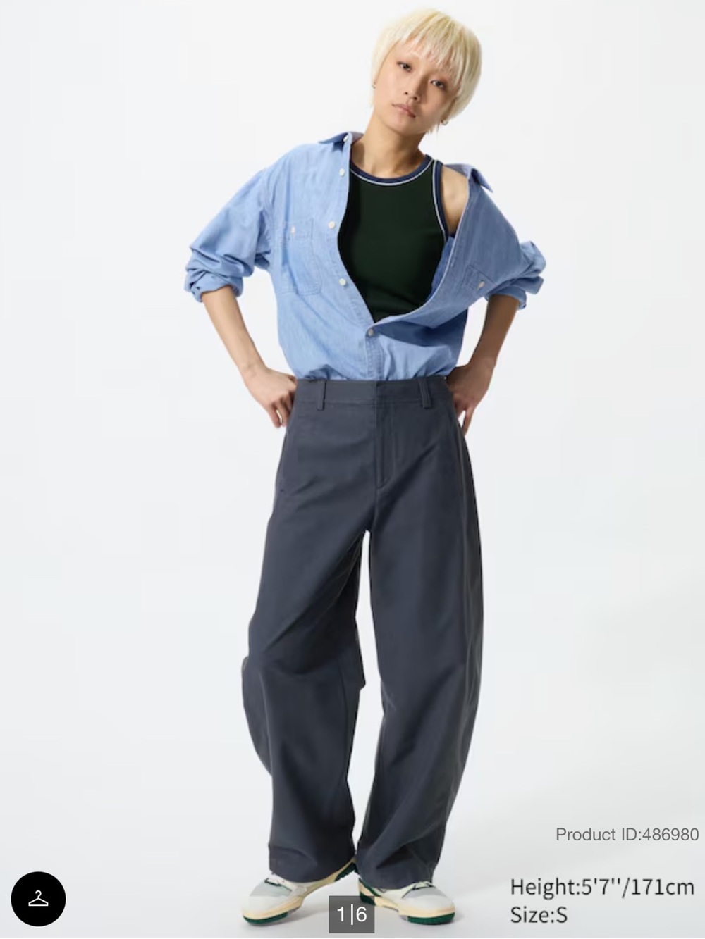 Uniqlo Jersey Barrel Pant Dark Gray
